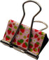 Fun Strawberry Print Binder Clips, 1 1/4"" Size, Set of 6, Red, Pink, Silver...