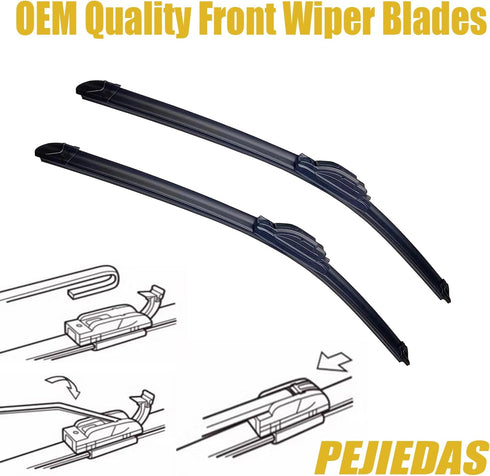 Set of Wiper Blades, Front Wiper + Rear Wiper Blades for Nissan Leaf 2011-2019 (26 inch + 16 inch + 10 inch) OE Original Style...