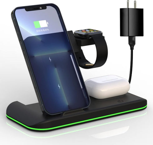 Wireless Charger 4 in 1 Wireless Charging Station Foldable Charging Stand for iPhone 14/13/12/11/Pro/Max/Apple Watch/Airpods Pro(Black)......