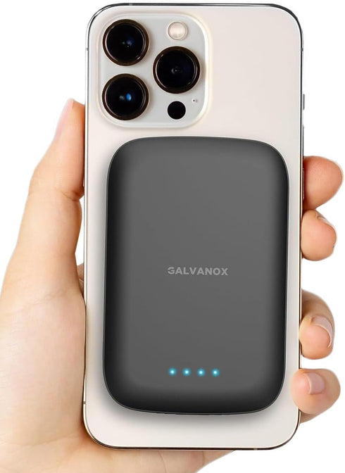 GALVANOX 5000mAh Ultra-slim Magnetic Power Bank for iPhone, Compatible with MagSafe - Fast Charging Wireless Portable Charger, USB C Input Battery...