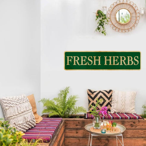Garden Signs, Funny Garden Signs Fresh Herbs Street Sign, Wall Decor for Home/Driveway/Man Cave/Bar, Quality Metal Signs 16x4 Inch (Fresh)...