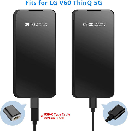 Charging Adapter for LG V60 Dual Screen Cover Case, Magnetic Charging Adapter with Cable, Charging Adapter Gender for for LG V60 thinQ(Black)...