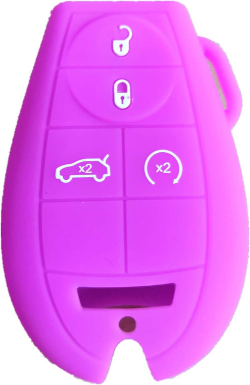 KAWIHEN Silicone Key Fob Cover Keyless Entry Case Holder Fit for Chrysler 300 T&C Dodge Challenger SRT8 Dart Charger Durango Journey Grand Caravan...