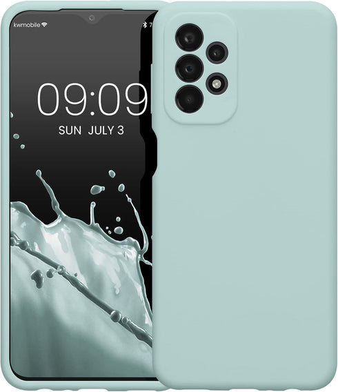 kwmobile Case Compatible with Samsung Galaxy A23 4G / 5G Case - Slim TPU Silicone Phone Cover - Soft Touch Finish - Cool Mint...
