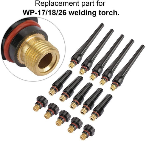 Tig Welding Back Caps,17 Back Cap Tig,15Pcs 57Y02(Long) 57Y03(Medium) 57Y04(Short) Back Caps for TIg Welding Torch WP-17/18/26...