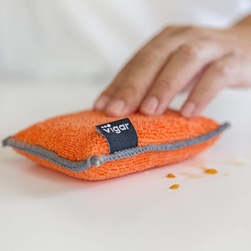 Vigar Rengo Microfiber Sponge, Pack of 4, Non-abrasive, Absorbent and Machine Washable Multi-purpose Scrubbing Sponge...