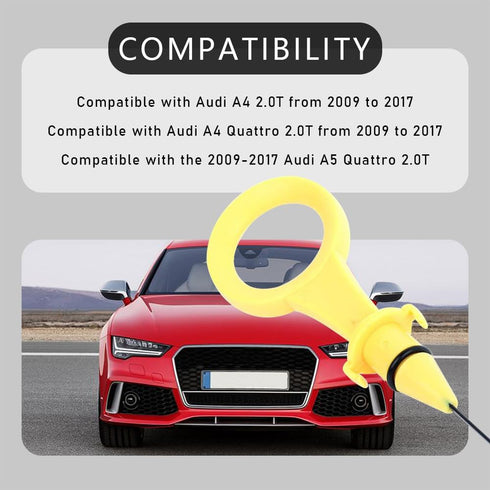 Car Engine Oil Dipstick Replacement OEM#06H-115-611E, Double Hole Oil Dipstick for Checking Oil Level, Car Accessories Compatible with Audi A3 A4 ...