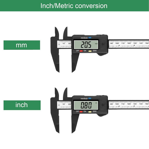 HDLNAK Digital Vernier Caliper,0-6" Calipers Measuring Tool - Electronic Micrometer Caliper, Auto-Off Feature, Inch and Millimeter Conversion + 1 ...
