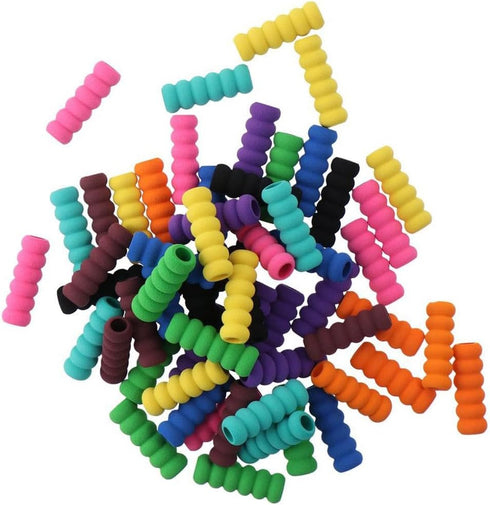 60pcs Mixed Colors Soft Foam Pencil Grips,Random Colorful Painting Drill Pencil Pen Grippers for Drawing, Writing...