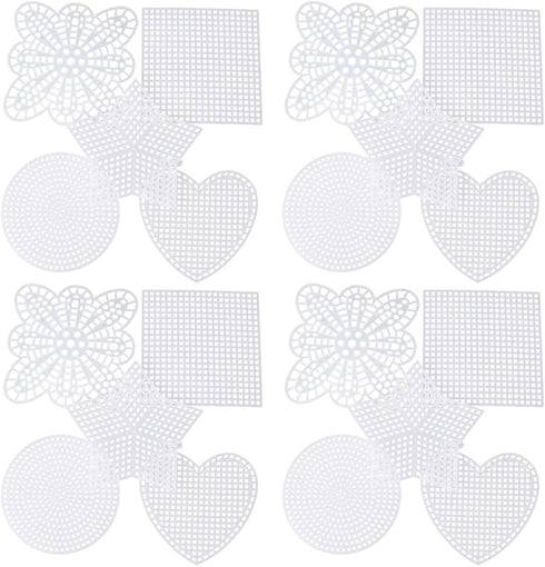 Tofficu 50 Pieces Mesh Plastic Canvas Sheets, Plastic Mesh Sheet Plastic Grid Sheet 5 Styles, Plastic Canvas Shapes for Embroidery, Knitting and C...