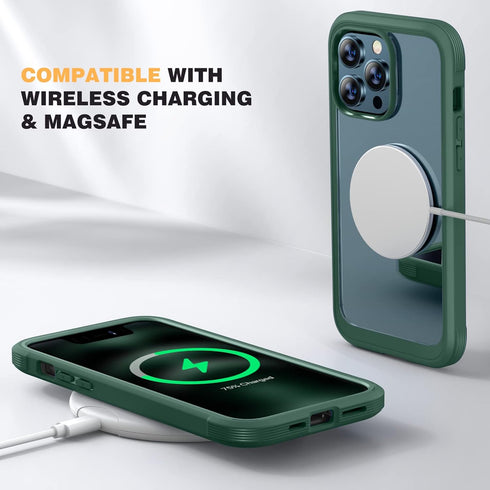 Miracase Designed for iPhone 12 Pro Max Case, Full Body Rugged Case with Built-in Touch Sensitive Anti-Scratch Screen Protector, Soft TPU Case Com...