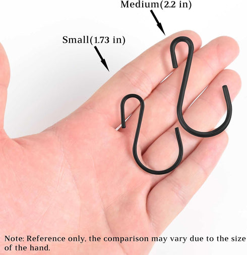 S Hooks for Hanging Plants, Clothes, Black S Shaped Hooks Made of Metal Iron, Heavy Duty S-hooks, 50 Pack...