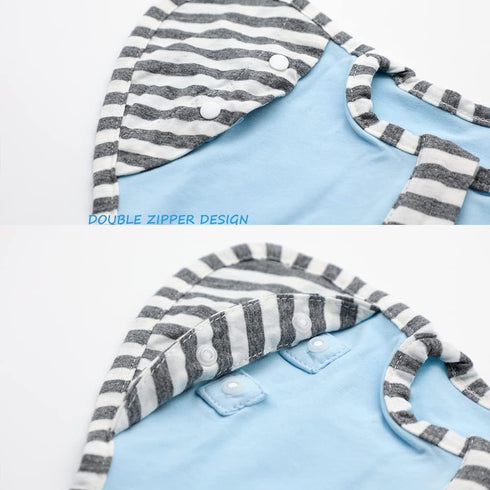 Baby Blanket Sack with Arms Free Design,Transition to Arms Free Wearable for Newborn Girl and Boy,Medium 3-6Months, Blue...