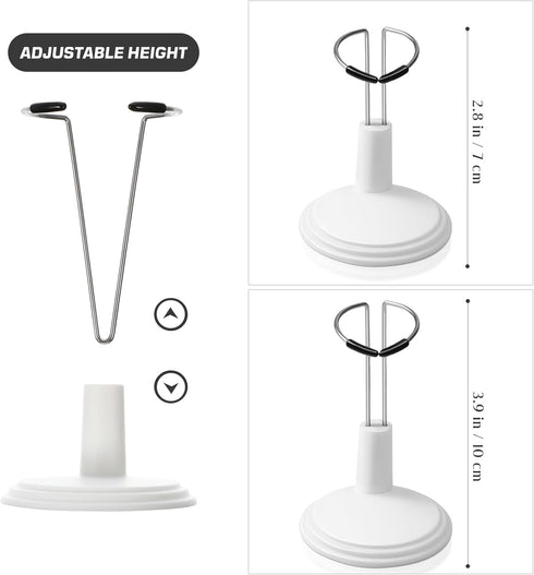 STOBOK White Doll Stand Suppprt: 4pcs Doll Display Holder Action Figures Stand Doll Bracket Doll Rack Doll Accessories, Portable Teddy Bear Stand ...