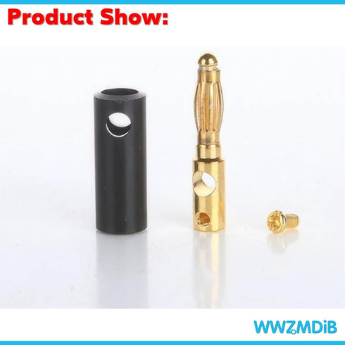 4mm Banana Plugs Stackable Connectors for Speaker Wire (12Pcs/6pair Gold Plated)...