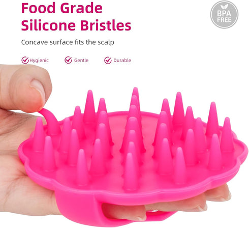 Scalp Massager Hair Growth, Scalp Scrubber Wiht Silicone Bristles, Head Massager Scalp, Wet Dry Hair Care Scalp Scrub for Women Man (Red)...