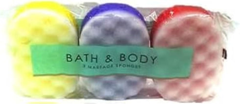 Exfoliating Bath Sponges for Shower, 3 Pack, Soft Scrubbers for Men, Women & Kids | Temas Bath Sponge Loofah Body Scrubbers for Body Wash | Bathin...