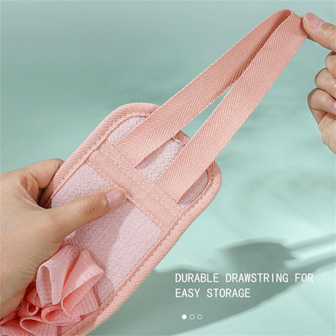 2-in-1 Exfoliating Back Scrubber& Exfoliating Sponge Pad Set for Shower, Bath Shower Scrubber for Women, Luffa Scrubber to Deep Clean Relax Your B...