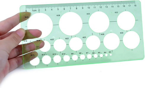 BronaGrand 3pcs Circle Stencils Oval Stationery Template Plastic Measuring Templates Geometric Rulers Set for Drafting, Drawing(Clear Green)...