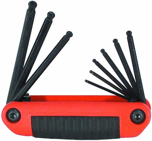 EKLIND 25919 Ergo-Fold Fold-up Ball-Hex allen wrench - 9pc set SAE Inch Sizes 5/64-1/4...