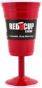 Reusable Red Plastic Wine Glasses with Stem, 14oz, Unique Heavy-Duty Drinking Glasses for Parties, Durable Champagne Flutes, Cute Sturdy Big Grip ...