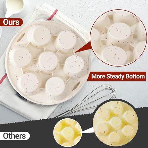 Silicone Muffin Pan for Air Fryer Oven Instant Pot, Nonstick 7 Cups Easy To Handle BPA Free for Baking Egg Bites Muffin Tart Cupcake Mini Quiche 1...