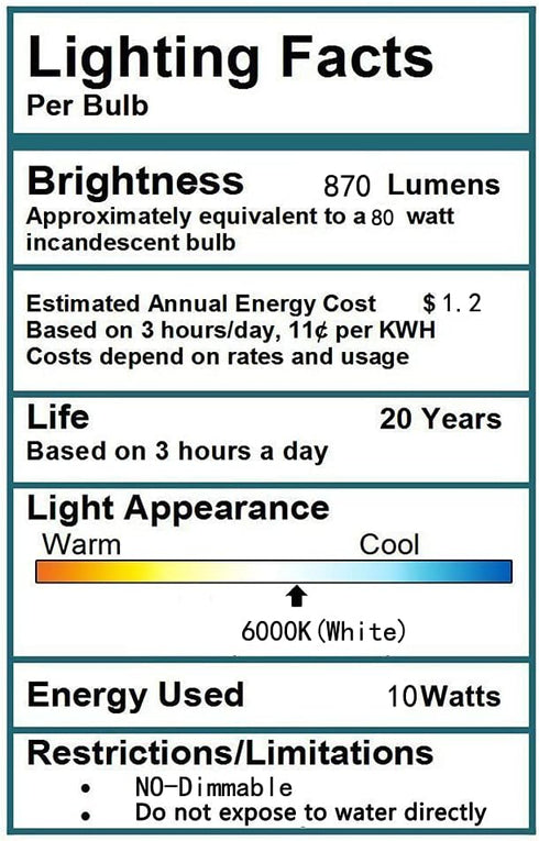 CTKcom Lighting 10W LED Light Bulbs(4 Pack)- E27 6500K,60W Equivalent Ultra,Bright 760lm, 240 Degree Beam Angle Cylindrical Shape Light Bulb 100-2...