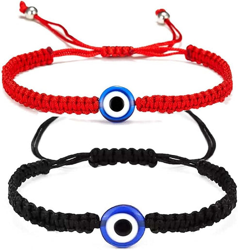 Evil Eye Lucky Bracelets Kabbalah Adjustable Red String Amulet Nazar Matching Friendship Gift for Women Men...