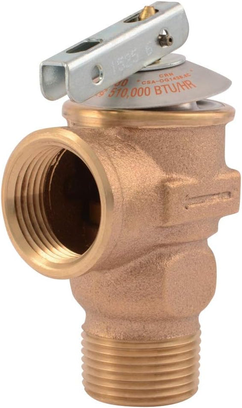 Cash Acme 3/4 Inch F-30 Safety Relief Pressure Release Valve, Brass Plumbing Fitting, 20166-0030...