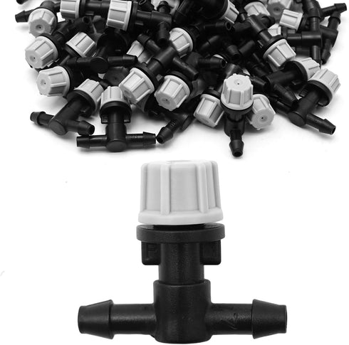 50Pcs 1/4" Micro Spray Irrigation Drippers Three-Way Integrated Atomizing Nozzle for Garden Greenhouse, Drip Irrigation System, Courtyard Cooling...