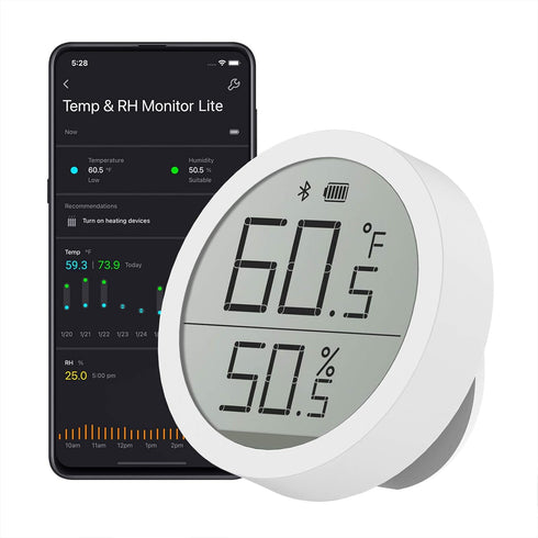 Qingping Digital Bluetooth Thermometer Hygrometer Lite with Swiss-Made Accurate Sensor Built-in, Accurate Temperature and Humidity Gauge for Indoo...