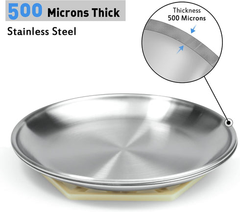 Stainless Steel Cat Dishes for Food and Water Bowls for Small Pets -4 Sets Flat Style...