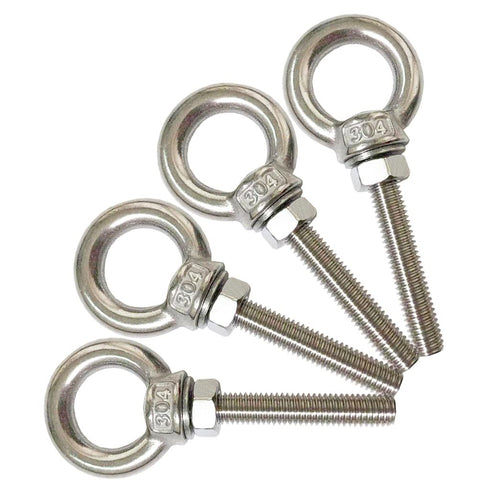 M8 Shoulder Eye Bolt, 4pack Stainless Steel Eye Bolts 5/16" Heavy Duty Screw Bolt Accessories Include Nuts and Washer(Thread Length 50mm)...