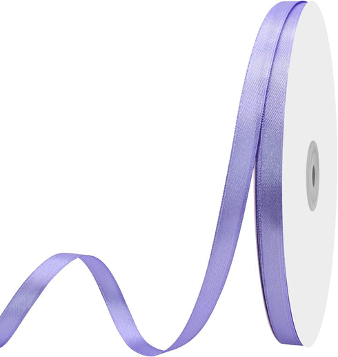 Maclemon 3/8 inch Wide 100 Yards Double Face Light Purple Satin Ribbon Fabric Ribbon for Gift Wrapping Very Suitable for Weddings Decoration Bouqu...