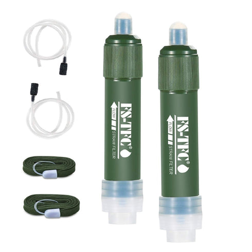 FS-TFC Personal Water Filter Straw Mini Water Purifier Survival Gear for Hiking, Camping, Travel and Emergency Preparedness,2Pack...
