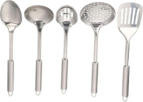 MAGICLULU 1 Set Set Stainless Steel Kitchenware Food Cooking Spatula Soup Spoon Slotted Tunner Pancake Non Stick Pan for Eggs Stainless Steel Kitc...