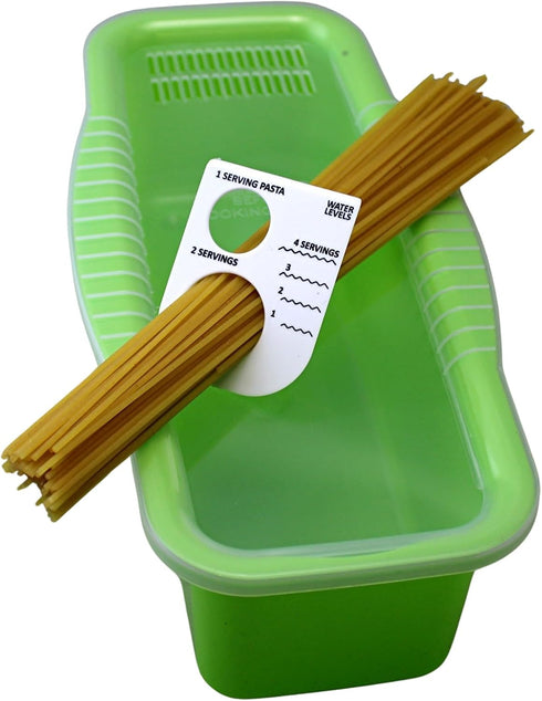 Dependable Industries Microwave Pasta Cooker with Built-in Portioning Tool - BPA-Free, Non-Stick Quick Meal Maker - Ideal for Efficient, Easy Past...
