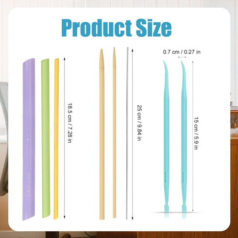 3pcs Quick Turn Fabric Set, 3 Sizes Quick Turn Fabric Tube Turners with 2 Needle Threaders, Tube Turner Sewing Tool for Crafts DIY Handmade Knitti...