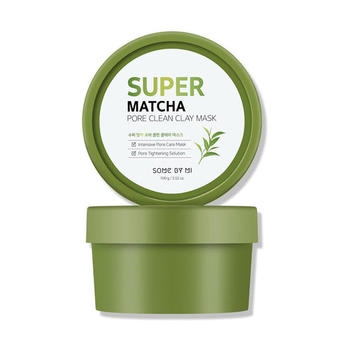 SOME BY MI Super Matcha Pore Clean Clay Mask - 3.52Oz, 100g - Made from Match Water for Sensitive Skin - Skin Moisturizing Effect with Sebum and P...