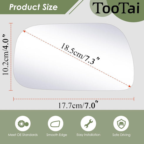 Driver Side Replacement Mirror Glass - compatible with Toyota vehicles - Avalon 1995-1999, Camry 1992-1996 - non-heated, without backing plate, LH...