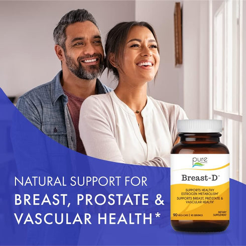 Breast D by Pure Essence - Natural Supplement for Estrogen Balance, Hormonal Acne, and Menopause Support with Vitamin D3, Calcium, Green Tea & Lyc...