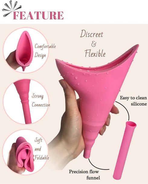 Female Urination Device with Cup, Female Urinals Portable Pee Funnel for Women - Standing Up to Pee Anywhere, Womens Pee Funnel Camping/Hiking Gea...