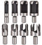 8pcs Wood Plug Cutter Drill Bit Set Straight and Tapered Taper 5/8" 1/2" 3/8" 1/4" Cutting Tool Cork Drill Bit Knife...