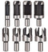 8pcs Wood Plug Cutter Drill Bit Set Straight and Tapered Taper 5/8" 1/2" 3/8" 1/4" Cutting Tool Cork Drill Bit Knife...