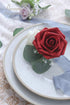 Floroom Artificial Flowers 25pcs Real Looking Dark Red Foam Fake Roses with Stems for DIY Wedding Bouquets Bridal Shower Centerpieces Party Decora...