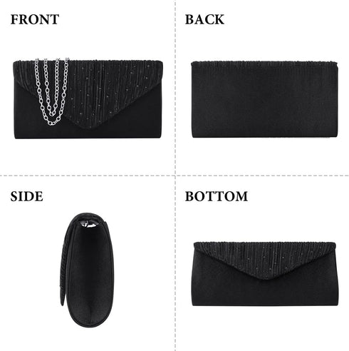 Evening Bag Clutch Purses for Women, Rhinestones Purse, Sparkling Envelope Evening Bag with Detachable Chain...