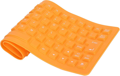 Foldable Silicone Keyboard, USB Wired Waterproof Rollup Keyboard, Folding Flexible Keyboard Slim Soft Silent Typing 85 Keys for PC Notebook Laptop...