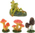 4Pcs Frog and Mushroom Statue Garden Decoration Resin Mini Landscape Decoration for Indoor and Outdoor Decoration Couple Frog Statue...