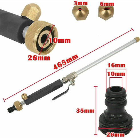 Foneso High Pressure Wand Power Washer Extendable Garden Hose Watering Sprayer with Jet Spray Tip and Fan Spray Tip for Car Washing or Garden Clea...
