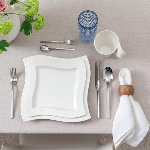 Villeroy & Boch New Wave Square Salad Plate, 9.5 in, Premium Porcelain, White...